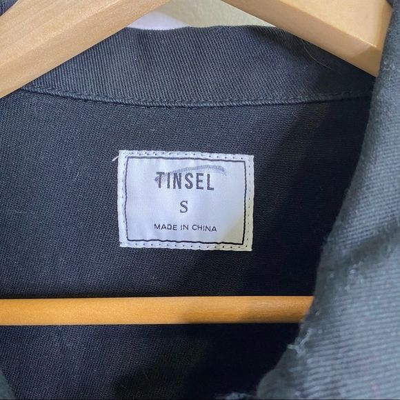 TINSEL Stretch Cotton Workwear Jacket small black - Picture 3 of 7